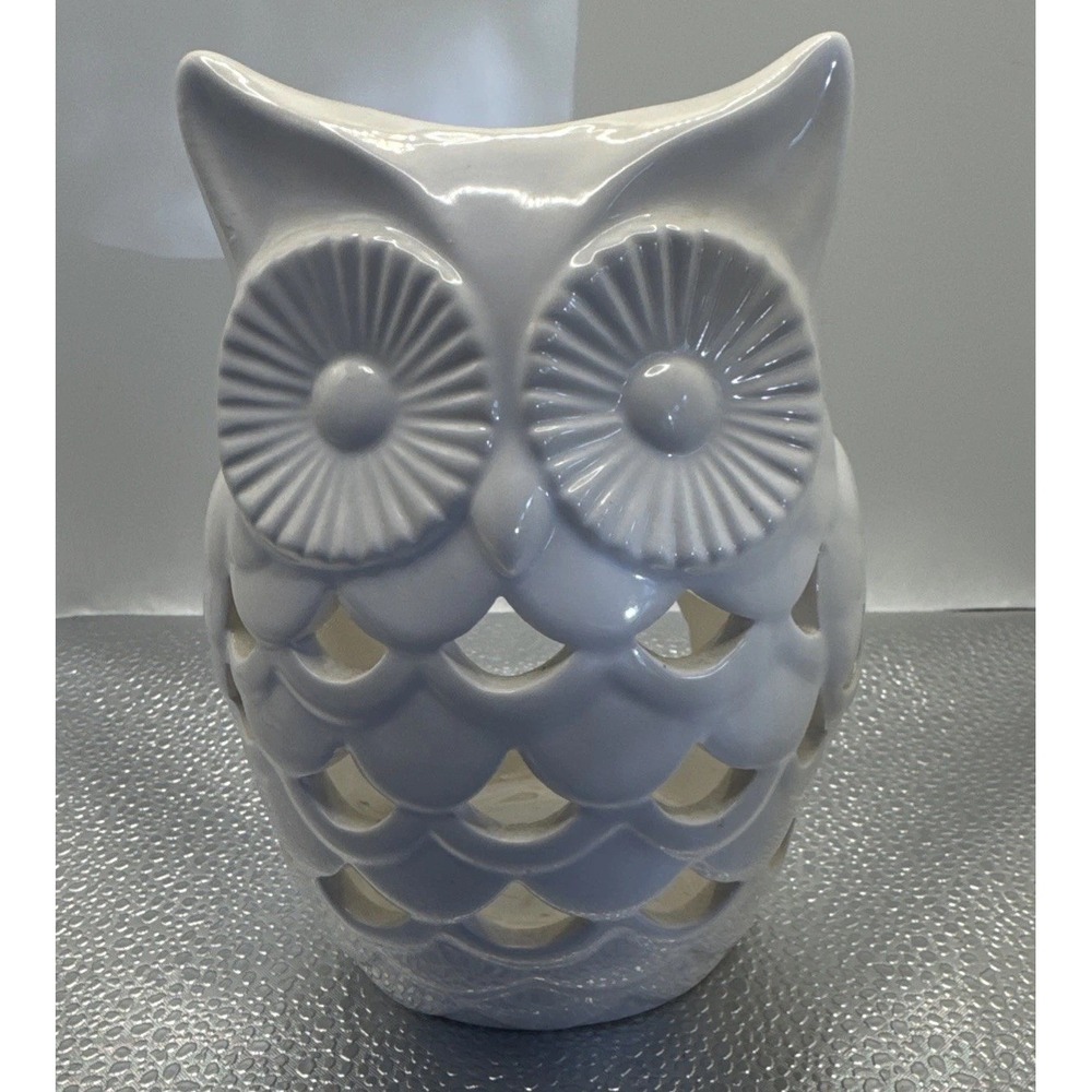 White‎ Porcelain Owl Yankee Candle Holder-Tea Light Holder